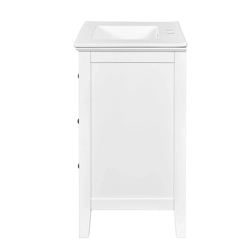 30 Inch Bathroom Vanity with Ceramic Sink, White Bathroom with 3 Drawers, Solid Wood Frame Modern Bathroom Storage Cabinet , Ideal for Home Default -DTYStore