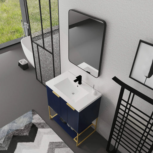 30 Inch Freestanding Bathroom Vanity With Resin Basin,30x18(BVA 01130NB-1) W99981924 Default -DTYStore