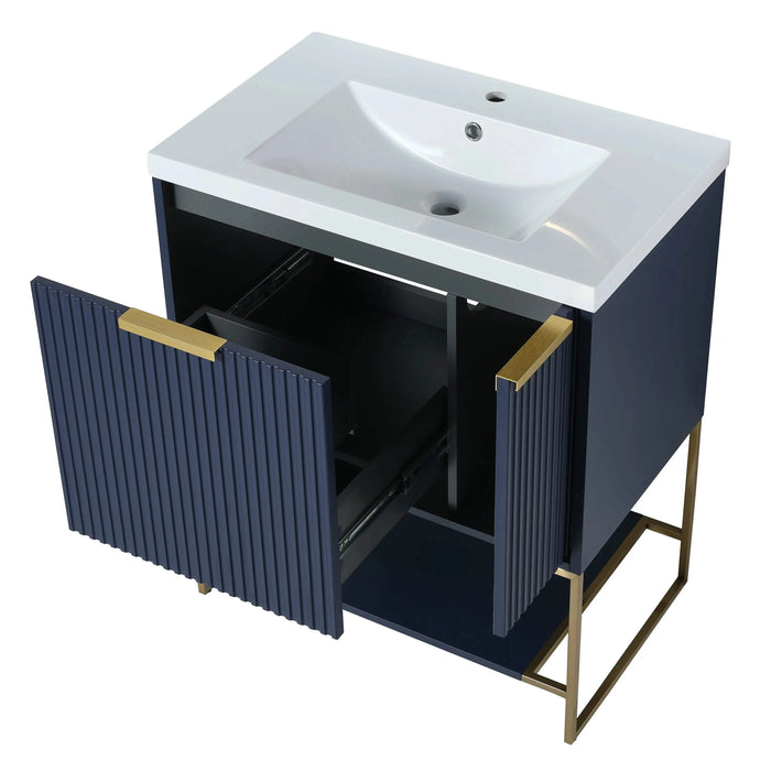 30 Inch Freestanding Bathroom Vanity With Resin Basin,30x18(BVA 01130NB-1) W99981924 Default -DTYStore