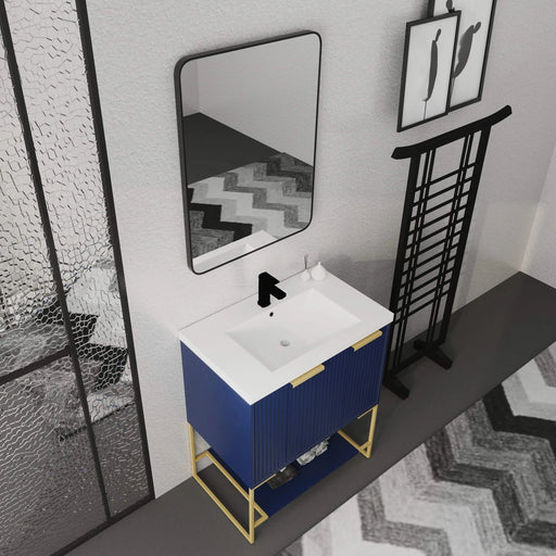 30 Inch Freestanding Bathroom Vanity With Resin Basin,30x18(BVA 01130NB-1) W99981924 Default -DTYStore