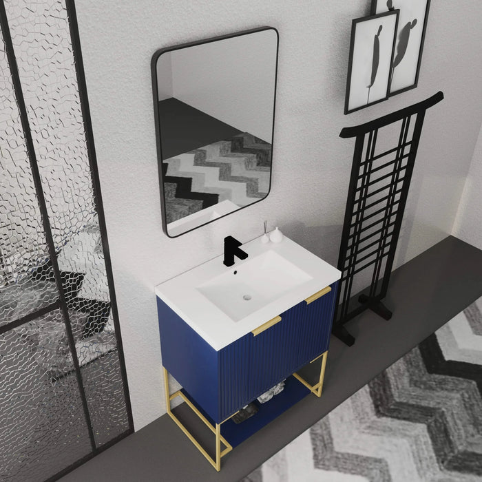 30 Inch Freestanding Bathroom Vanity With Resin Basin,30x18(BVA 01130NB-1) W99981924 Default -DTYStore