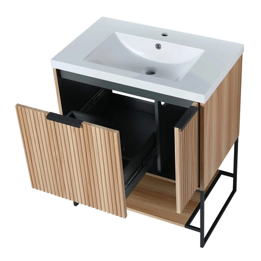 30 Inch Freestanding Bathroom Vanity With Resin Basin,30x18,(W99981923) Default -DTYStore