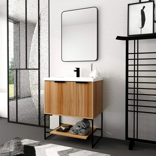 30 Inch Freestanding Bathroom Vanity With Resin Basin,30x18,(W99981923) Default -DTYStore