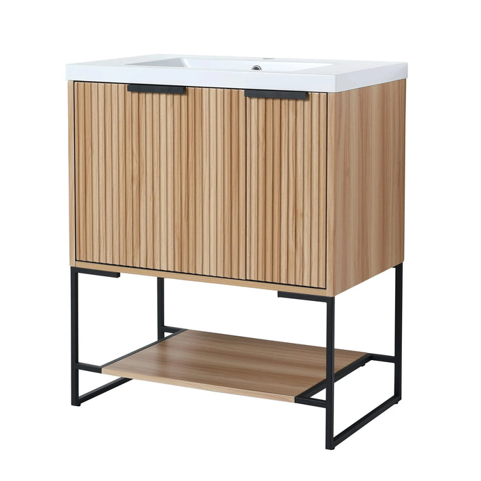 30 Inch Freestanding Bathroom Vanity With Resin Basin,30x18,(W99981923) Default -DTYStore