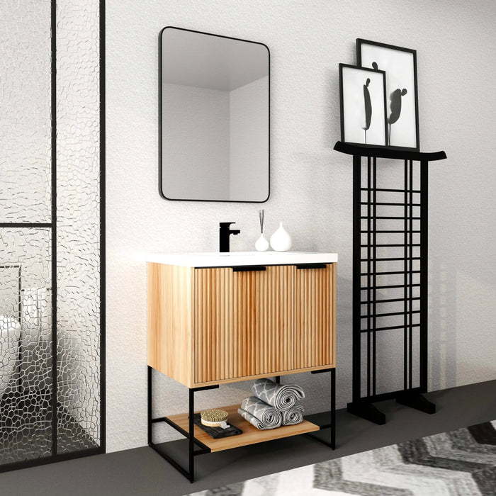 30 Inch Freestanding Bathroom Vanity With Resin Basin,30x18,(W99981923) Default -DTYStore