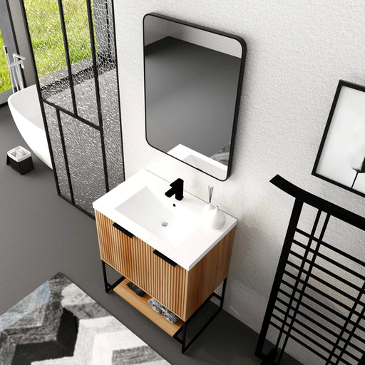 30 Inch Freestanding Bathroom Vanity With Resin Basin,30x18,(W99981923) Default -DTYStore