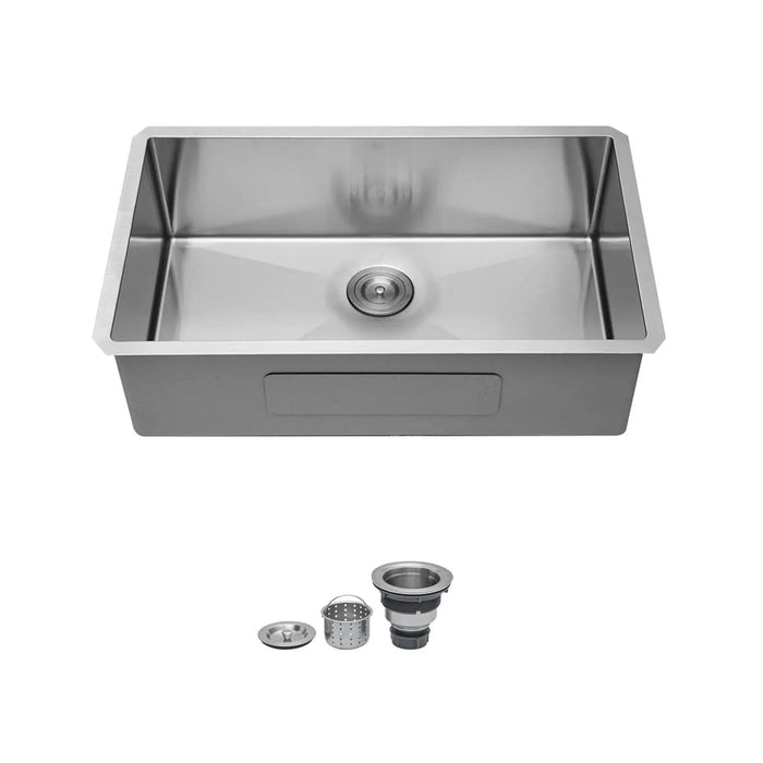 30 Inch Undermount Sink - 30' x 18' x 9' Undermount Stainless Steel Kitchen Sink 16 Gauge 9 Inch Deep Single Bowl Kitchen Sink Basin, Includes Drain Assembly (No Additional Accessories) - DTY Store