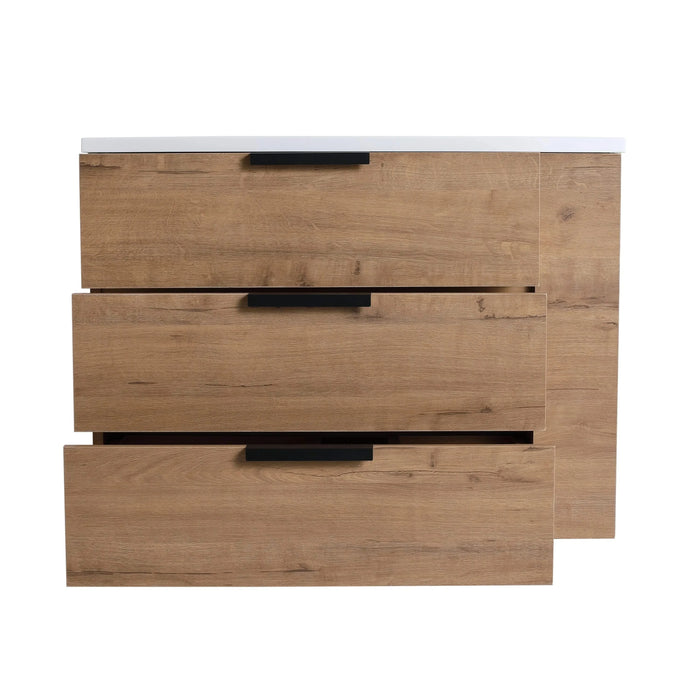 30 Inch Wall Mounting Bathroomg Vanity With Sink, Soft Close Drawer and Side Shelf-G-BVB01430IMO-GRB3020MOWH Default -DTYStore