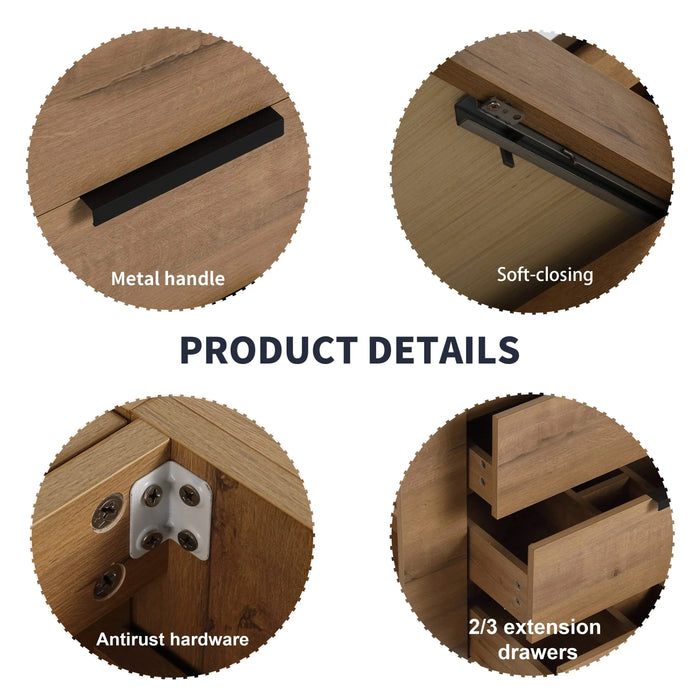 30 Inch Wall Mounting Bathroomg Vanity With Sink, Soft Close Drawer and Side Shelf-G-BVB01430IMO-GRB3020MOWH Default -DTYStore