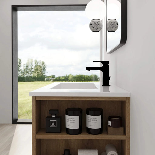 30 Inch Wall Mounting Bathroomg Vanity With Sink, Soft Close Drawer and Side Shelf-G-BVB01430IMO-GRB3020MOWH Default -DTYStore