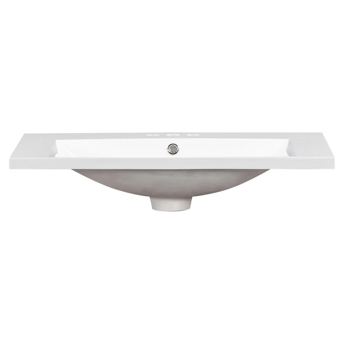 30' Single Bathroom Basin Sink, Vanity Top Only, 3-Faucet Holes, Resin (REPLACE WF305076AAK) Default -DTYStore