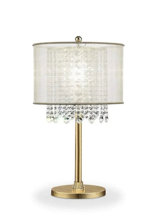 30' Tall Metal Table Lamp 'Bhavya' with Gold finish, White Shade Default -DTYStore