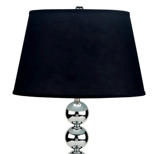 30' Tall Metal Table Lamp with Chrome finish, Black Fabric Shade Default -DTYStore
