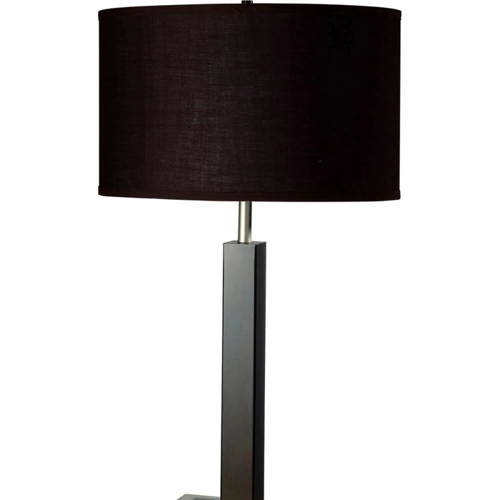 30' Tall Metal and Polyresin Table Lamp with Dark Espresso Finish, Fabric Shade Default -DTYStore