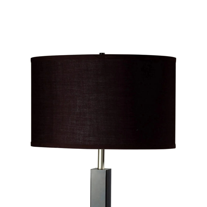 30' Tall Metal and Polyresin Table Lamp with Dark Espresso Finish, Fabric Shade Default -DTYStore
