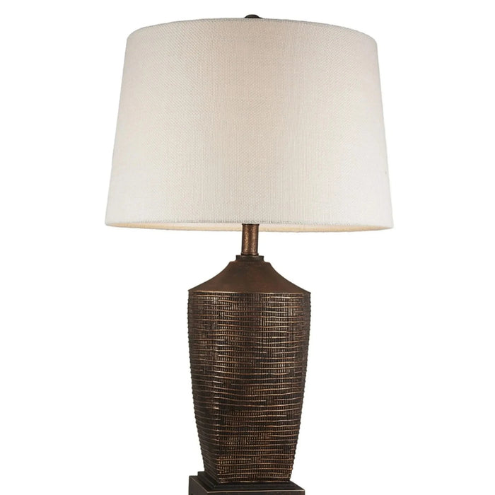 30' Tall Polyresin Table Lamp 'Kayan', Bronze Rustic finish Default -DTYStore
