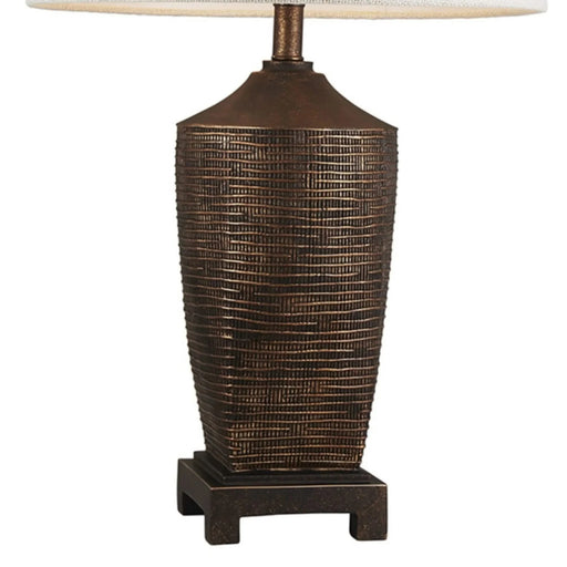 30' Tall Polyresin Table Lamp 'Kayan', Bronze Rustic finish Default -DTYStore