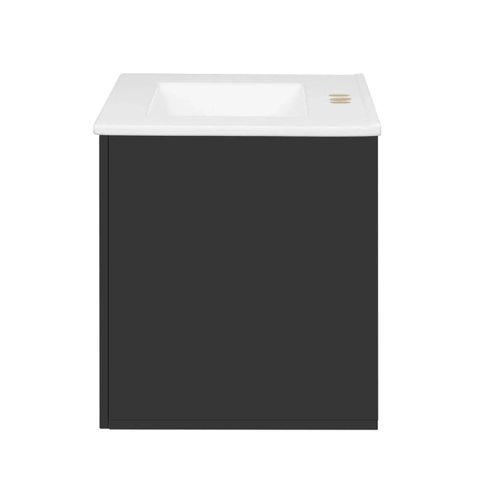 30' Vintage Bathroom Vanity with Ceramic Sink, with 3 Holes Single Ceramic Sink, Bathroom Storage Vanity Cabinet with 2 Soft Closing Doors Default -DTYStore