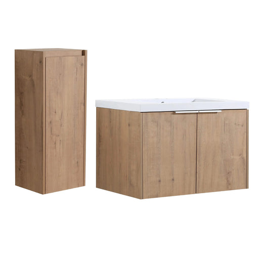 30' Wall-Mounted Bathroom Vanity With Sink and Side Cabinet, Soft Close Doors,00112IMO-00630IMO Combination Cabinet(KD-Packing) Default -DTYStore