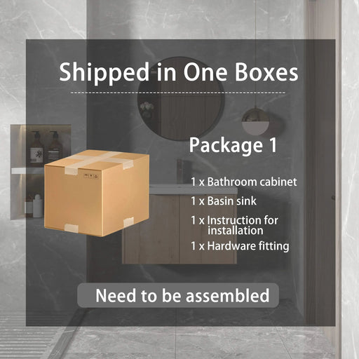 30' Wall-Mounted Bathroom Vanity With Sink and Side Cabinet, Soft Close Doors,00112IMO-00630IMO Combination Cabinet(KD-Packing) Default -DTYStore