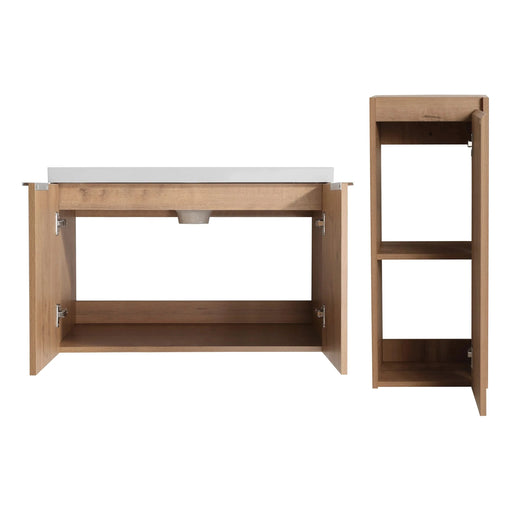 30' Wall-Mounted Bathroom Vanity With Sink and Side Cabinet, Soft Close Doors,00112IMO-00630IMO Combination Cabinet(KD-Packing) Default -DTYStore