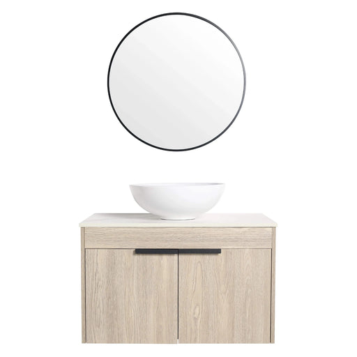 30 ' Modern Design Float Bathroom Vanity With Ceramic Basin Set, Wall Mounted White Oak Vanity With Soft Close Door,KD-Packing,KD-Packing,2 Pieces Parcel(TOP-BAB321MOWH) Default -DTYStore