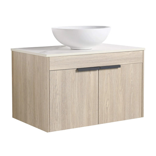 30 ' Modern Design Float Bathroom Vanity With Ceramic Basin Set, Wall Mounted White Oak Vanity With Soft Close Door,KD-Packing,KD-Packing,2 Pieces Parcel(TOP-BAB321MOWH) Default -DTYStore