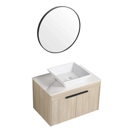 30 ' Modern Design Float Bathroom Vanity With Ceramic Basin Set, Wall Mounted White Vanity With Soft Close Door,KD-Packing,KD-Packing,2 Pieces Parcel(TOP-BAB101MOWH) Default -DTYStore