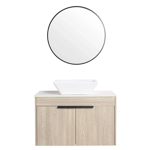 30 ' Modern Design Float Bathroom Vanity With Ceramic Basin Set, Wall Mounted White Vanity With Soft Close Door,KD-Packing,KD-Packing,2 Pieces Parcel(TOP-BAB101MOWH) Default -DTYStore