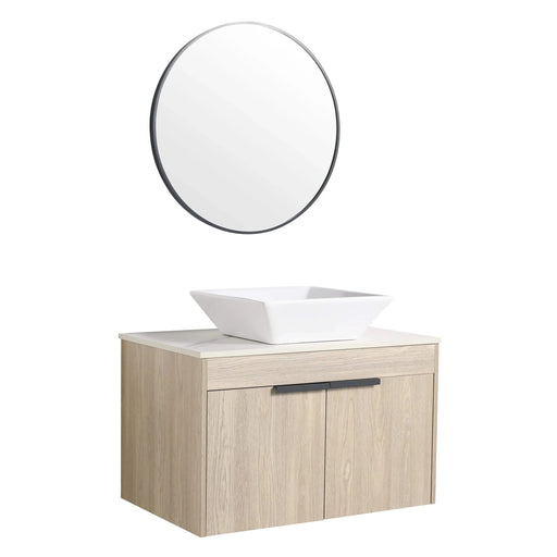 30 ' Modern Design Float Bathroom Vanity With Ceramic Basin Set, Wall Mounted White Vanity With Soft Close Door,KD-Packing,KD-Packing,2 Pieces Parcel(TOP-BAB101MOWH) Default -DTYStore
