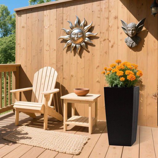 30 in Tall Large Flower Pots Planter with Self-Watering Drainage Holes&Inner Trays Indoor Outdoor Plant Pot with Drain Holes, Water Level Monitor,Inner Bucket for Garden, Patio, Porch, Backyard, Black Default -DTYStore