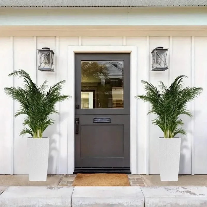 30 in Tall Large Flower Pots Planter with Self-Watering Drainage Holes&Inner Trays Indoor Outdoor Plant Pot with Drain Holes, Water Level Monitor, Inner Bucket for Garden, Patio, Porch, Backyard,White Default -DTYStore