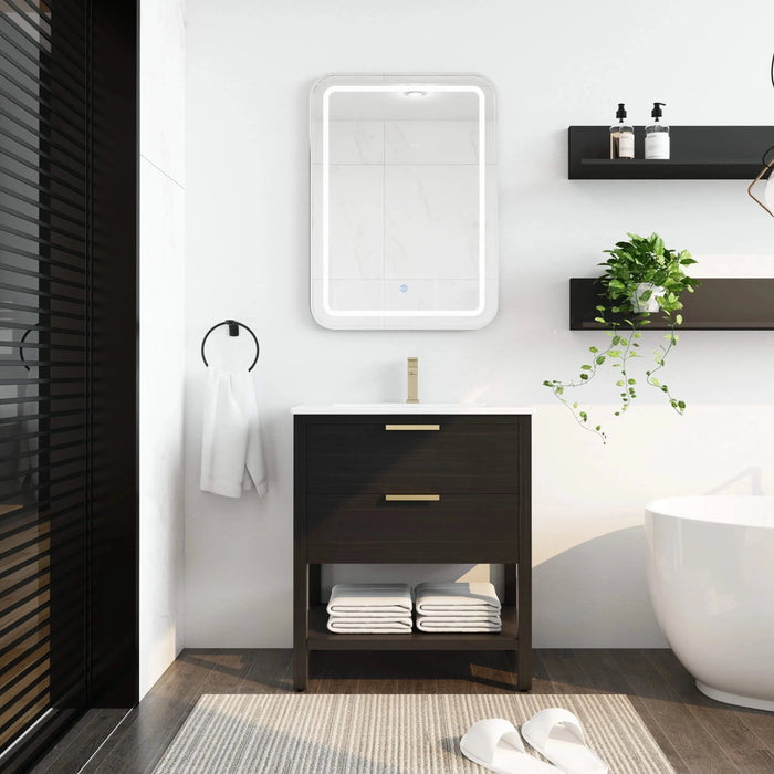 30 inch Bathroom Vanity With Sink and 2 Soft Close Drawers, Golden Handle-BVB01030BCTG-BL9075B Default -DTYStore