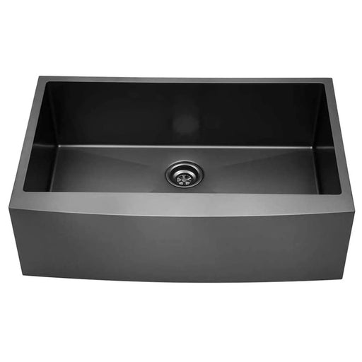 30 inch Farmhouse Kitchen Sink, 16 Guage Stainless Steel Single Bowl Sink with Bottom Grid and Strainer Default -DTYStore