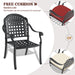 Cast Aluminum Patio Dining Chair 6PCS With Black Frame and Cushions In Random Colors - DTYStore