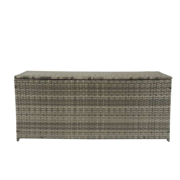 Outdoor Storage Box, 113 Gallon Wicker Patio Deck Boxes with Lid, Outdoor Cushion Storage for Kids Toys, Pillows, Towel Grey Wicker - DTYStore