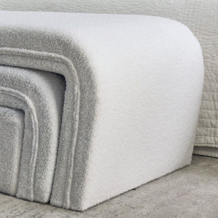 46" W Modern Contemporary Upholstered Nesting Bench, including Four nesting benches, teddy - DTYStore