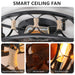 Caged Ceiling Fan with Lights Remote Control, Low Profile Flush Mount Farmhouse Modern Ceiling fans, 6 Speeds Reversible Blades, 5 LED Bulbs Include(Black) - DTYStore