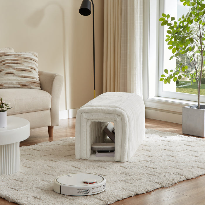 Ottoman Storage Bench Pet Supplies Corduroy Bench Cat's nest to hide For the Living Room, Entryway and Bedroom