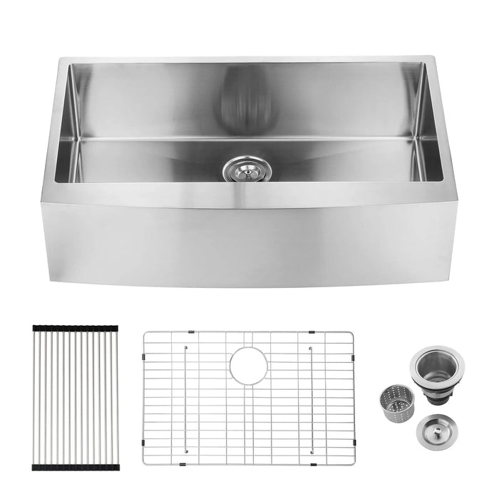 30'x21'x10'Farmhouse Apron Single Bowl Stainless Steel Kitchen Sink Default -DTYStore