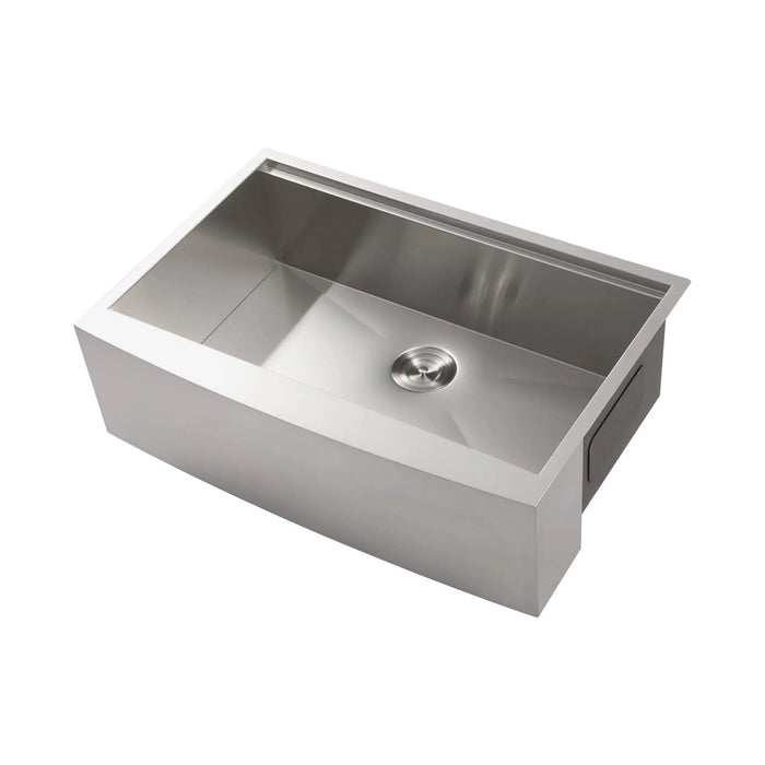 30x22x10'Farmhouse Apron Single Bowl Stainless Steel Kitchen Sink with Workstation Default -DTYStore
