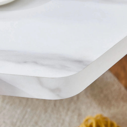 31-inch modern-style hexagonal coffee table,with white marble surface W1151138529 Default -DTYStore