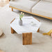 31-inch modern-style hexagonal coffee table,with white marble surface W1151138529 Default -DTYStore