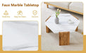 31-inch modern-style hexagonal coffee table,with white marble surface W1151138529 Default -DTYStore