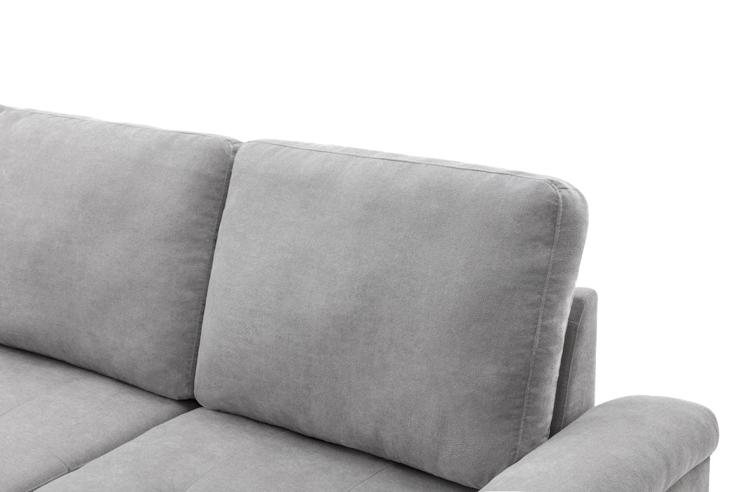 Sleeper Sectional Sofa, L-Shape Corner Couch Sofa-Bed with Storage Ottoman & Hidden Arm Storage & USB Charge for Living Room Apartment, Gray - DTYStore