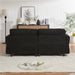 80''Premium chenille fabric sofa with 2 cushions and 1 lumbar pillow Armrest strap design,,upholstered 3-seater sofa for living rooms, bedrooms,apartments and offices Black - DTYStore