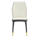 8 modern dining chairs with stylish PU patterned backrest and black metal legs for a comfortable home experience in the kitchen, bedroom and office. - DTYStore