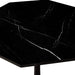 31.50'Modern Octagonal Coffee Table with Printed Black Marble Table Top,Metal Base, for Dining Room, Kitchen, Living Room Default -DTYStore