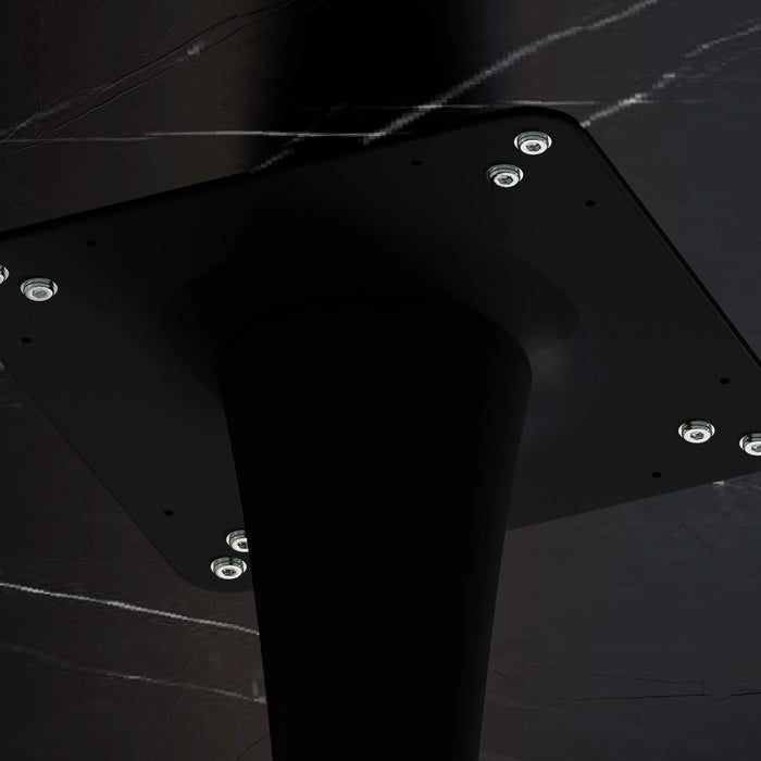 31.50'Modern Octagonal Coffee Table with Printed Black Marble Table Top,Metal Base, for Dining Room, Kitchen, Living Room Default -DTYStore