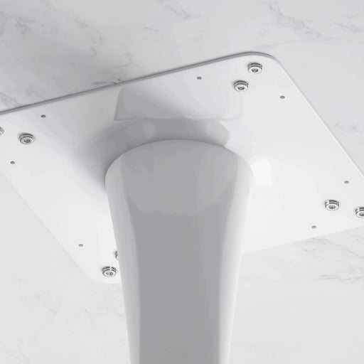 31.50'Modern Octagonal Coffee Table with Printed White Marble Table Top,Metal Base, for Dining Room, Kitchen, Living Room Default -DTYStore